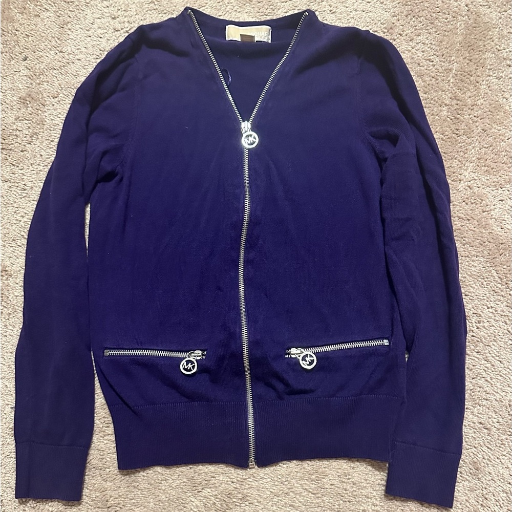 Michael Michael Kors Purple Zip Up Sweater XS
